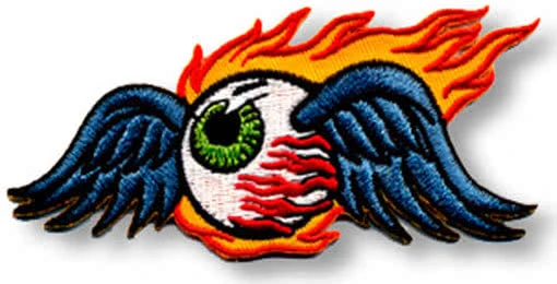 Aufnäher Flaming Eyeball Gross 3 Aufnäher Flaming Eyeball Gross