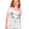 Sommershirt Cat Face -Halloween/Cosplay banned katzen shirt cat tshirt banned gothic fashion 660566