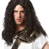 Schwarze Barbaren Perücke Mit Locken -Halloween/Cosplay barbaren peruecke mittelalter frisur fasching ritter peruecke karneval lockenperuecke herren 22447