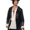 Schwarze Buccaneer Piraten Kostüm-Jacke -Halloween/Cosplay buccaneer piraten kostuem jacke schwarz seeraeuber kostuem zubehoer piratenjacke fasching 35794