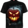 Schwarzes Halloween Kürbis T-Shirt