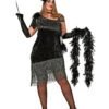 Plus Size Charleston Diva Kostüm -Halloween/Cosplay charleston diva kostuem plus size 20er jahre flapper fransen kostuemkleid uebergroesse 36450