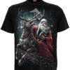 Schwarzes Sleigher T-Shirt 2 Schwarzes Sleigher T-Shirt -Halloween/Cosplay deadly night sleigher t shirt sleigher santa claus t shirt gothic t shirt crypt mas t shirt 54547 01