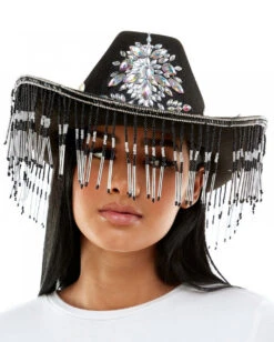 Deluxe Cowboyhut Mit Schmucksteinen Und Fransen