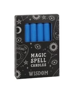 Dunkelblaue "Weisheit" Hexenkerzen 12 St.