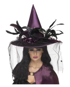 Eleganter Hexenhut Mit Federn