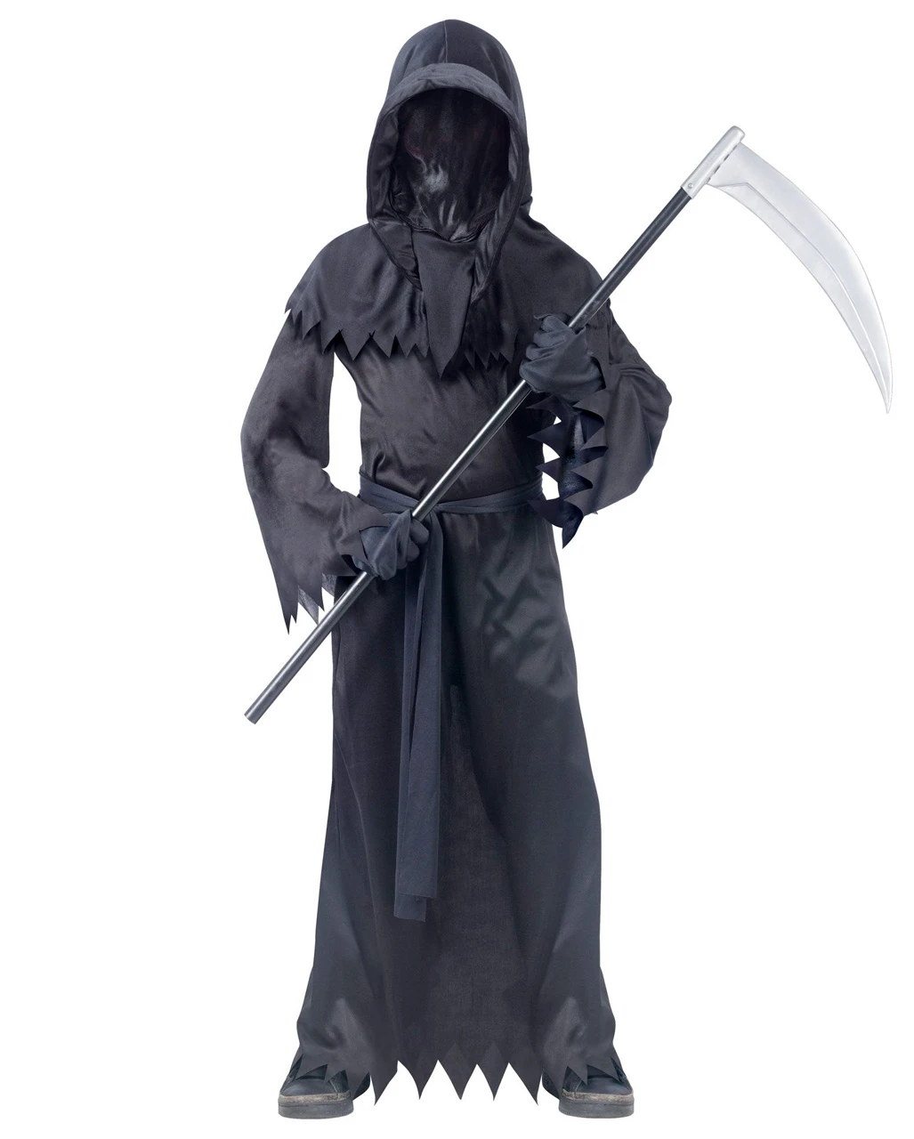 Schwarzes Phantom Kinderkostüm Mit Leuchtaugen 4 Schwarzes Phantom Kinderkostüm Mit Leuchtaugen – Bild 2