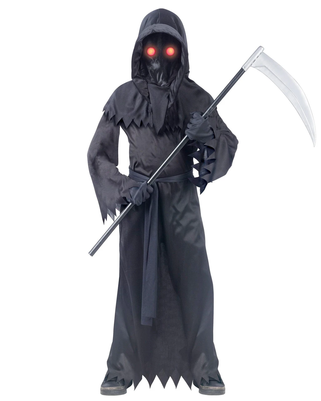 Schwarzes Phantom Kinderkostüm Mit Leuchtaugen 3 Schwarzes Phantom Kinderkostüm Mit Leuchtaugen