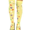 Gelbe Polka Dot Kniestrümpfe -Halloween/Cosplay gelbe polka dot kniestruempfe clown socken clown overknees bunte faschingsstruempfe 29315