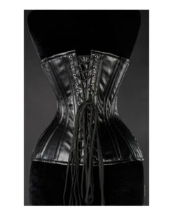 Gothic Vollbrustkorsett Schwarz Aus Kunstleder -Halloween/Cosplay gothic kunstleder vollbrustkorsett schwarz black faux leather corset korsagen und gothic fashion 39404 3