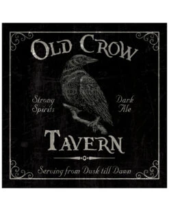 Vintage Metallschild "Old Crow Tavern" 20cm