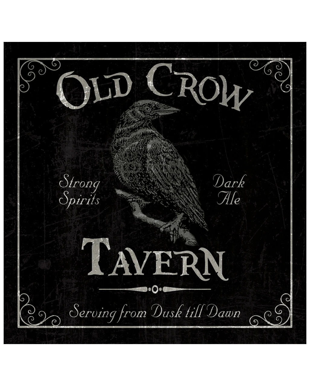 Vintage Metallschild "Old Crow Tavern" 20cm 3 Vintage Metallschild "Old Crow Tavern" 20cm