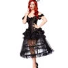 Gothic Königin Damenkostüm Mit Reifrock -Halloween/Cosplay gothic queen damenkostuem mit reifrock gothic queen ladies costume with hop skirt 54413 01