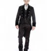 Brokat Herren Gehrock Schwarz -Halloween/Cosplay gothic herren gehrock schwarz gothic brokat mantel gothic fashion 660703 01