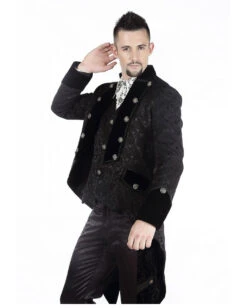 Brokat Herren Gehrock Schwarz -Halloween/Cosplay gothic herren gehrock schwarz gothic brokat mantel gothic fashion 660703 03