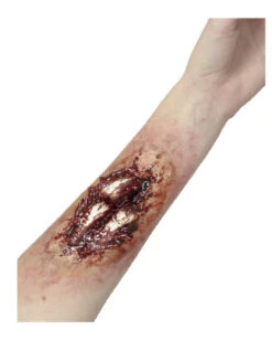 Knochenbruch Latexwunde -Halloween/Cosplay grosse knochenbruch wunde latexwunde latexapplikation halloween make up effekt 13136 02