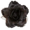 Schwarze Glitzer-Rose Haarspange -Halloween/Cosplay haarspange schwarze rose mit glitzer glamour haarschmuck blumen haarspange hair clip black rose with glitter 26608 01