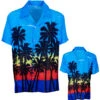 Blaues Hawaii Hemd Mit Palmen -Halloween/Cosplay hawaiihemd mit palmen surfer boy kostuem 80er jahre hawaii hemd hawaii shirt with palms 36544 01 1