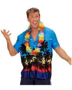 Blaues Hawaii Hemd Mit Palmen -Halloween/Cosplay hawaiihemd mit palmen surfer boy kostuem 80er jahre hawaii hemd hawaii shirt with palms 36544 04 1