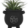 Pentagramm Hexenkessel Pflanzenbehälter -Halloween/Cosplay hexenkessel mit pentagramm pflanzenschale pentagram cauldron plant pot halloween deko gothic homeware 51664 01