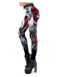 Ocultica Totenschädel Leggings -Halloween/Cosplay hochwertige ocultica totenkopf leggings totenschaedel leggings totenkopf gothic mode 53454 03