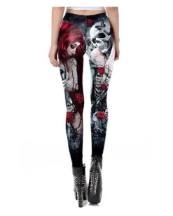 Ocultica Totenschädel Leggings -Halloween/Cosplay hochwertige ocultica totenkopf leggings totenschaedel leggings totenkopf gothic mode 53454 04