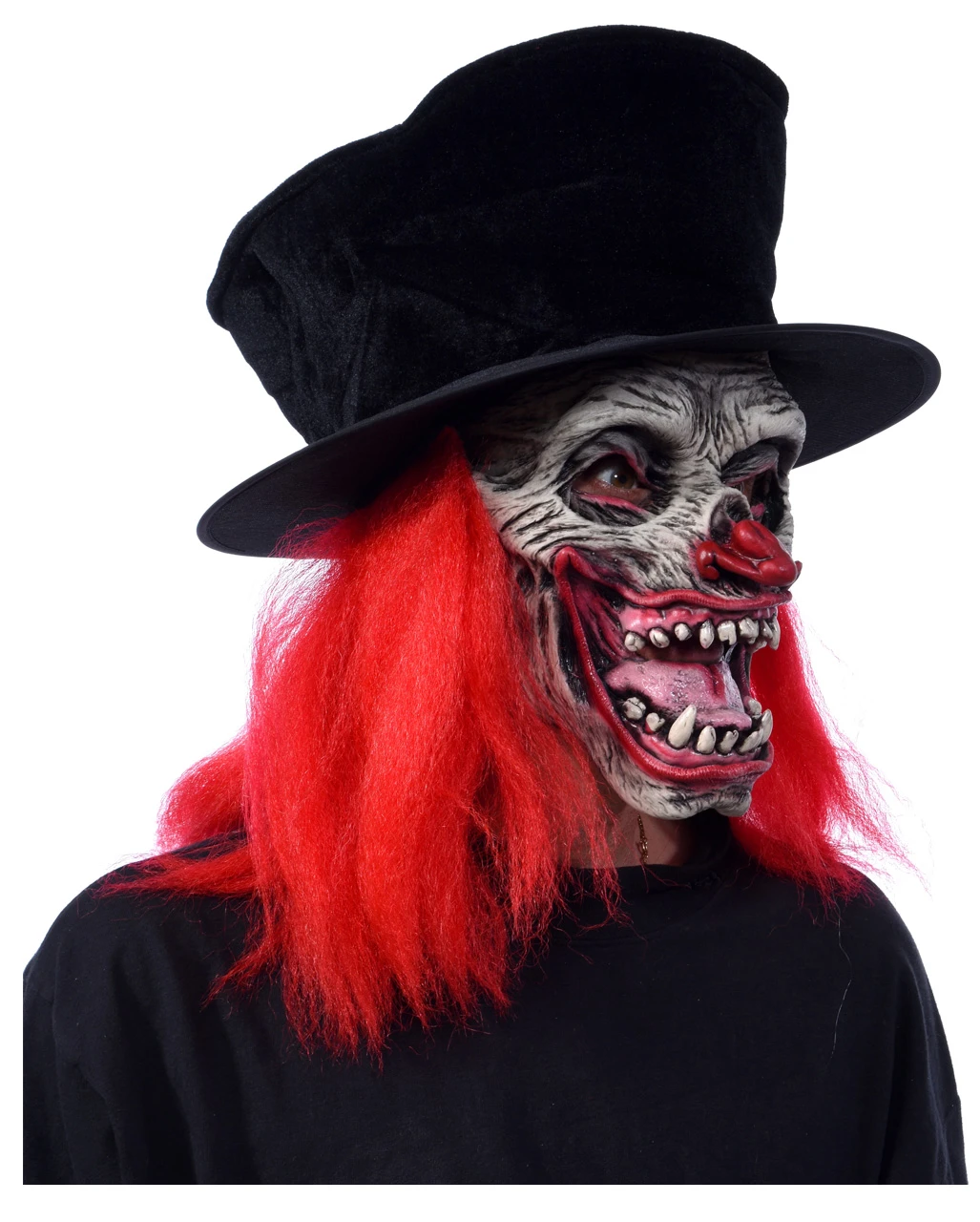 Horror Clown Maske Mit Hut 4 Horror Clown Maske Mit Hut – Bild 2