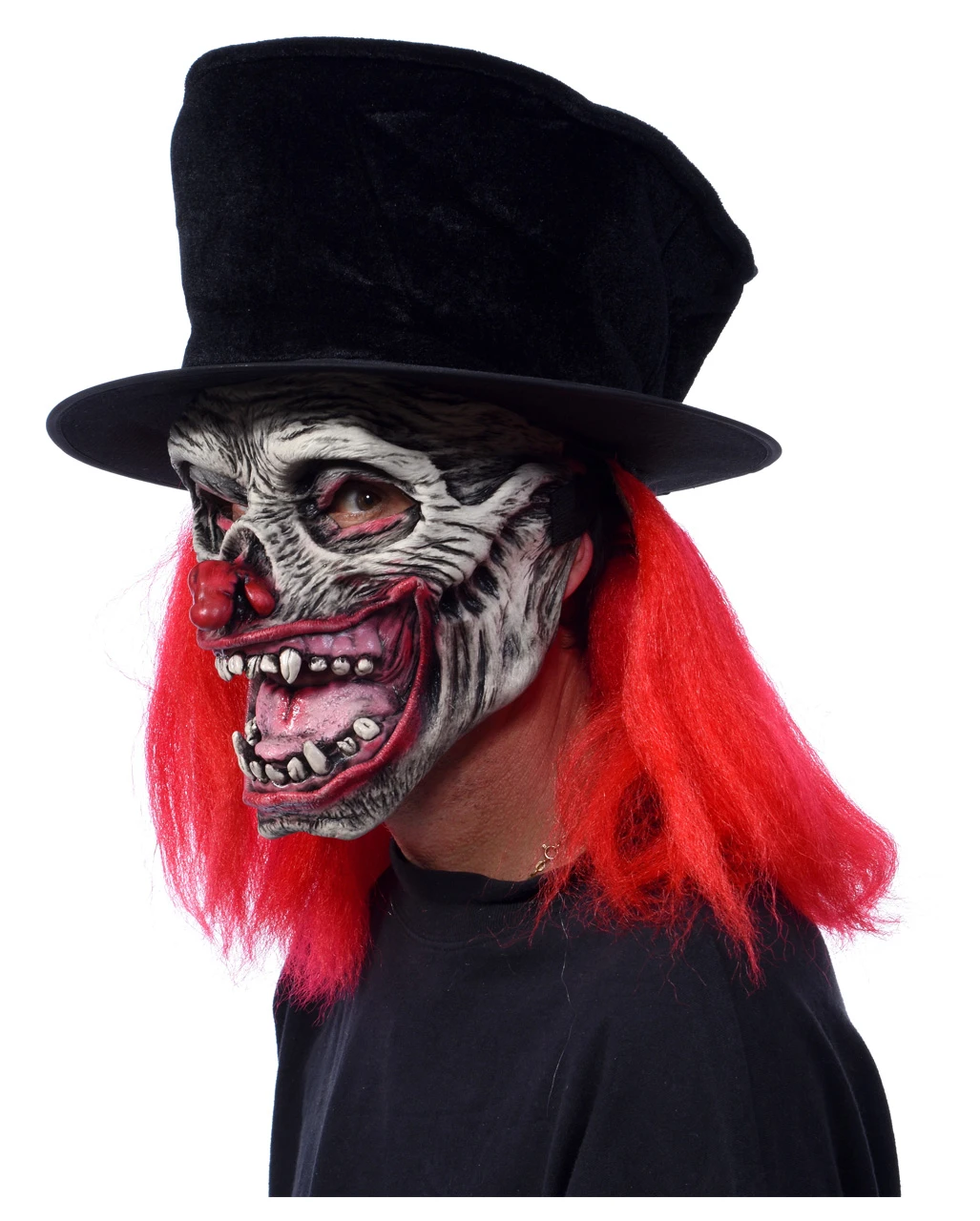 Horror Clown Maske Mit Hut 5 Horror Clown Maske Mit Hut – Bild 3