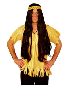 Braune Indianer Perücke Mit Haarband