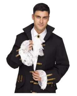 3-tlg. Spitzen Jabot Mit Manschetten Set