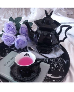 After Midnight Tasse & Unterteller KILLSTAR -Halloween/Cosplay killstar after midnight tasse und unterteller after midnight tea cup and saucer gothic tischdeko 50537 03