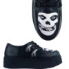 Schwarze Misfits Skull Creepers Schuhe -Halloween/Cosplay misfits skull schuhe halloween schuhe gothic schuhe halloween accessoire gothic accessoire gothic styled 52814