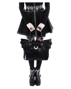Mond Gothic Handtasche Mit Fledermausflügel -Halloween/Cosplay moon bag gothic handtasche mit fledermausfluegel moon bag gothic handbag with bat wings 53770 04