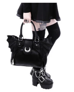Mond Gothic Handtasche Mit Fledermausflügel -Halloween/Cosplay moon bag gothic handtasche mit fledermausfluegel moon bag gothic handbag with bat wings 53770 05