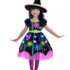 Neon Spinnenhexe Kleinkinderkostüm -Halloween/Cosplay neon spinnenhexe kleinkinderkostuem spider witch child costume halloween kinderkostuem 38784 01