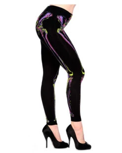 Leggings Mit Skelett Print -Halloween/Cosplay neon skelett leggings punk leggings mit skelett aufdruck gothic fashion 660576 2
