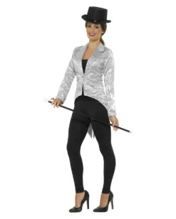 Silberne Frauen Pailletten-Jacke