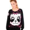 Punk Shirt Panda -Halloween/Cosplay panda sweatshirt gothic neon sweatshirt gothic fashion 660554