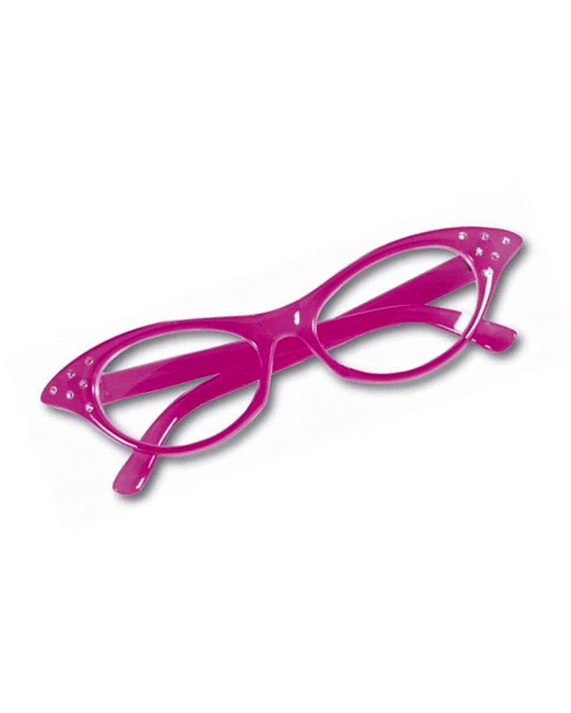 Brille 50er Retro Look Pink 4 Brille 50er Retro Look Pink – Bild 2