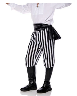 Schwarz-weiße Piraten Kostüm Hose