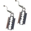Silberne Rasierklingen Ohrringe -Halloween/Cosplay rasierklingen ohrringe gangster und kostuem zubehoer ohrringe razor blade fashion earrings 53408