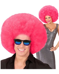 XL Afro Perücke Pink