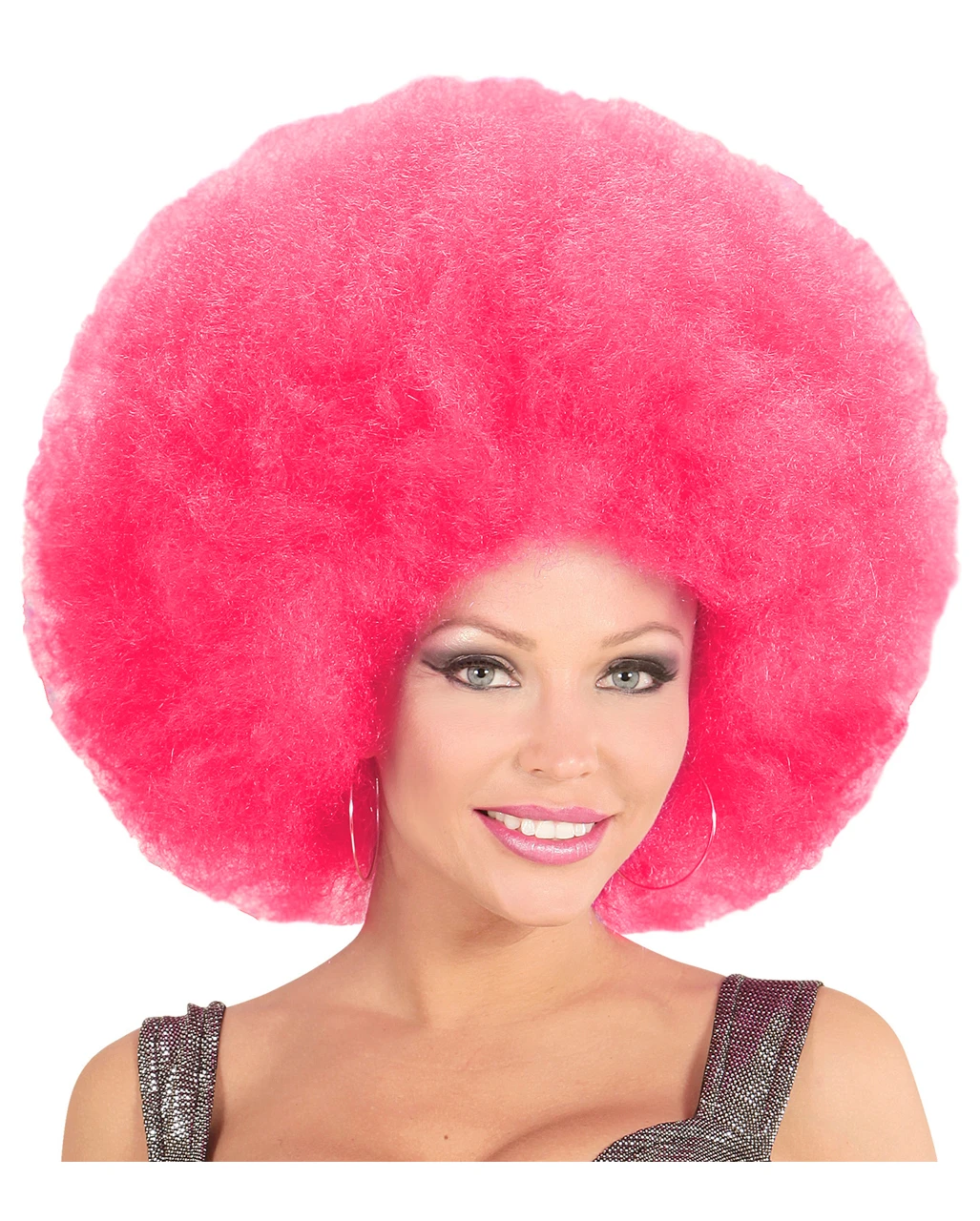 XL Afro Perücke Pink 4 XL Afro Perücke Pink – Bild 2