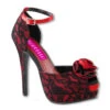 Red Satin Bordello High Heels -Halloween/Cosplay rockabilly high heels bordello schuhe rote high heels 660269