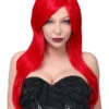 Rote Damen Langhaarperücke "Jessica" -Halloween/Cosplay rote cosplay langhaar peruecke jessica red cosplay wig meerjungfrauen peruecke faschingsperuecke 36538 01