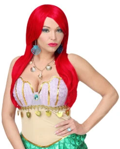 Rote Damen Langhaarperücke "Jessica" -Halloween/Cosplay rote cosplay langhaar peruecke jessica red cosplay wig meerjungfrauen peruecke faschingsperuecke 36538 03
