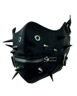 Cyberpunk Halbmaske Mit Spitznieten -Halloween/Cosplay sado punk halbmaske mit spikes cyberpunk halfmask with spikes halloween masken kaufen 50497 03