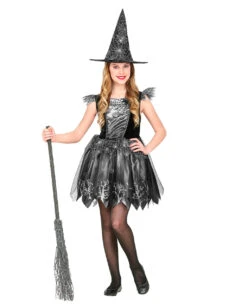 Glänzendes Spinnenhexe Kinderkostüm -Halloween/Cosplay schimmernde spinnenhexe kinderkostuem shimmering spider witch child costume halloween kinderkostueme kaufen 53764 03
