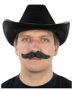 Schnurrbart Dunkelgrau-Schwarz Meliert