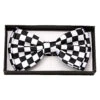 Schwarz-weiße Schachbrett Fliege Deluxe 1 Schwarz-weiße Schachbrett Fliege Deluxe -Halloween/Cosplay schwarz weiss karierte fliege deluxe schleife kostuem zubehoer herrenfliege checkered tie
